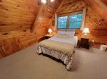 Master Bedroom in the Open Loft with a Queen Bed 